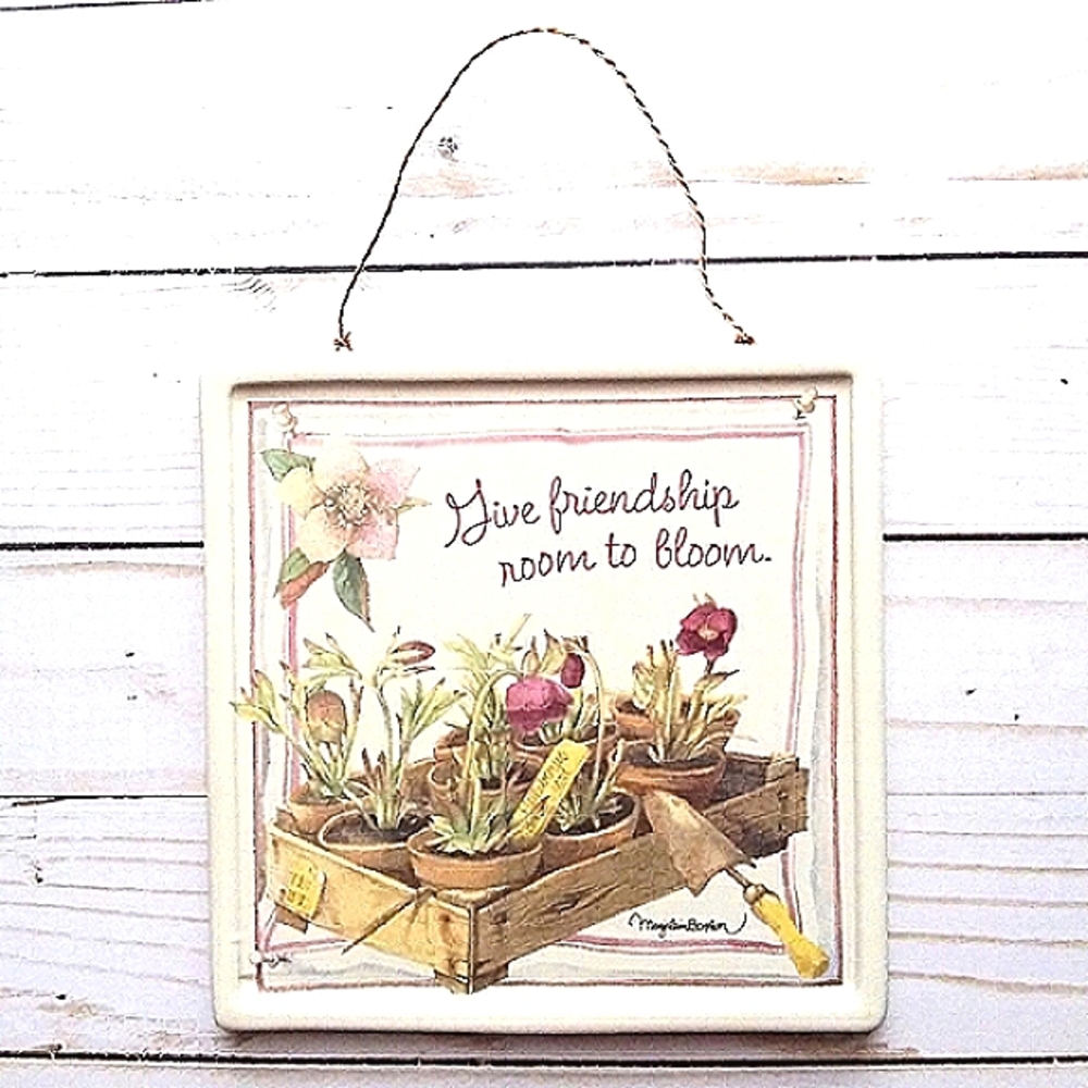 HALLMARK CERAMIC TILE WALL HANGING NATURE INSPIRED ART BY MARJOLEIN BASTIN